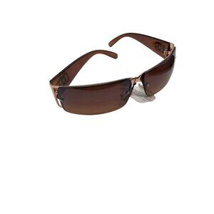 Fashion Brown Rectangle Sunglasses Womens UV400 Brown Tinted Lenses Eyewear